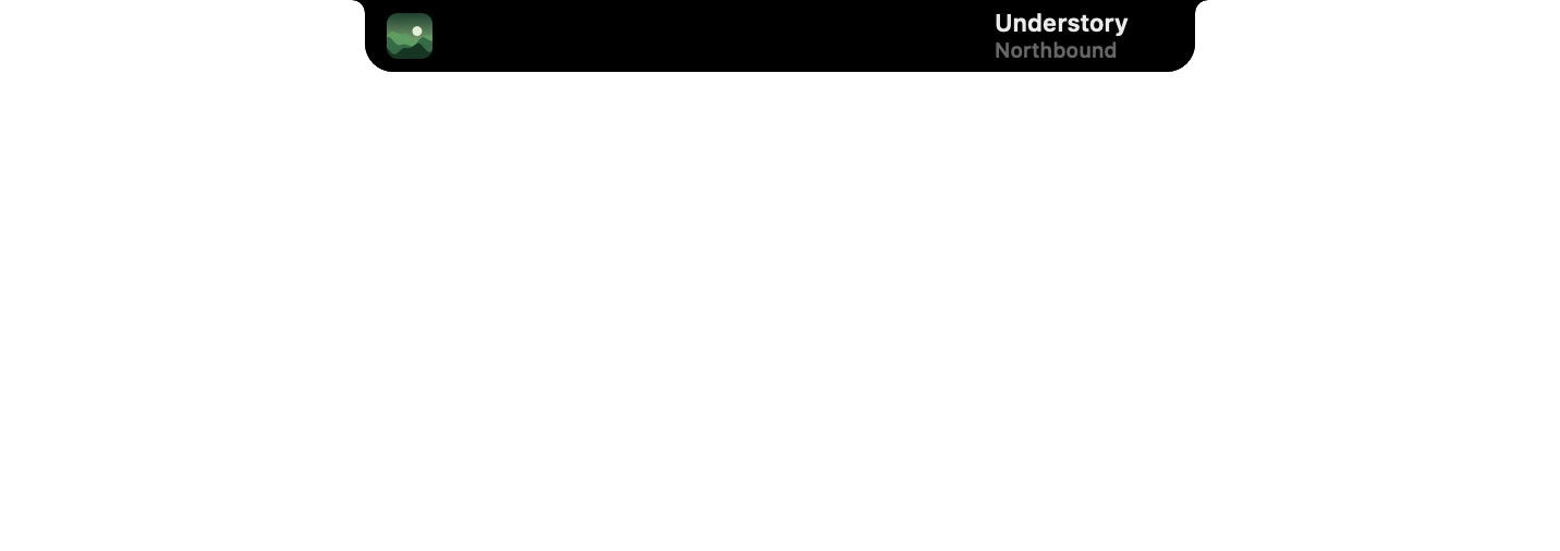 A new song: the island stretches to show the cover, Understory by Northbound.